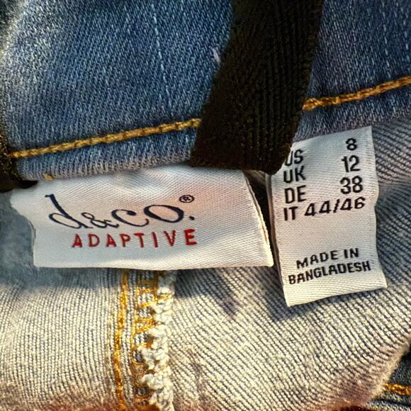 Denim & Co. Adaptive Cozy Slim Straight Cargo Jean Wheelchair Fit, Size 8, NWT - Picture 9 of 10